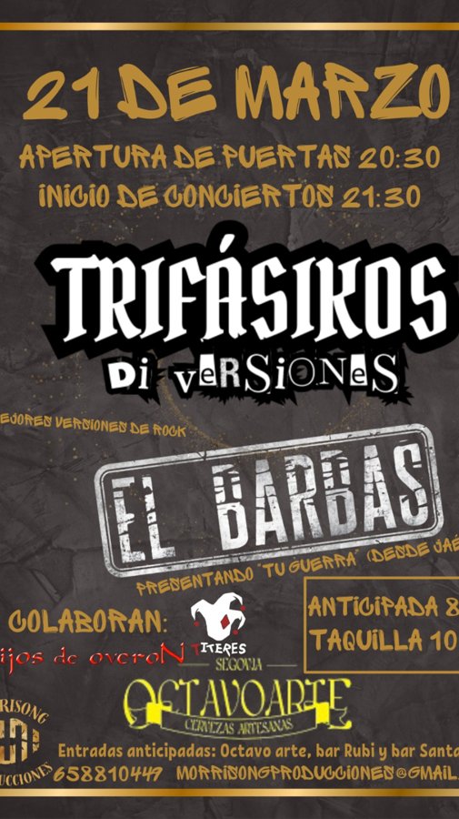 El Barbas + Trifásikos en Segovia El Barbas + Trifásikos en Segovia