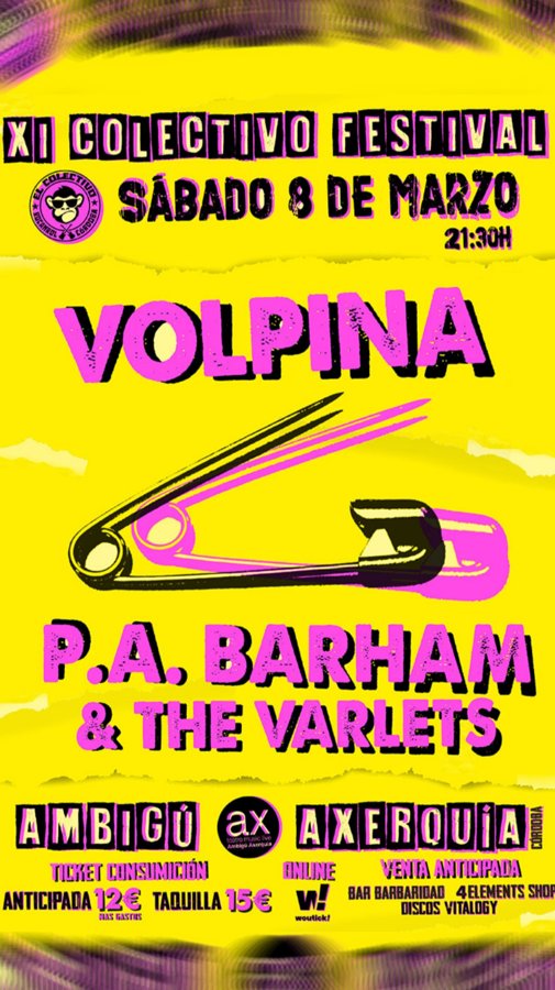 VOLPINA + P.A.Barham & the Varlets en Córdoba VOLPINA + P.A.Barham & the Varlets en Córdoba