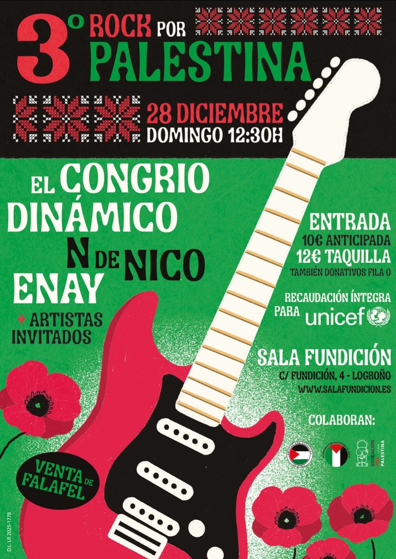 ROCK POR PALESTINA - EL CONGRIO DINÁMICO + ENAY + N DE NICO -FUNDICIÓN ROCK POR PALESTINA - EL CONGRIO DINÁMICO + ENAY + N DE NICO -FUNDICIÓN
