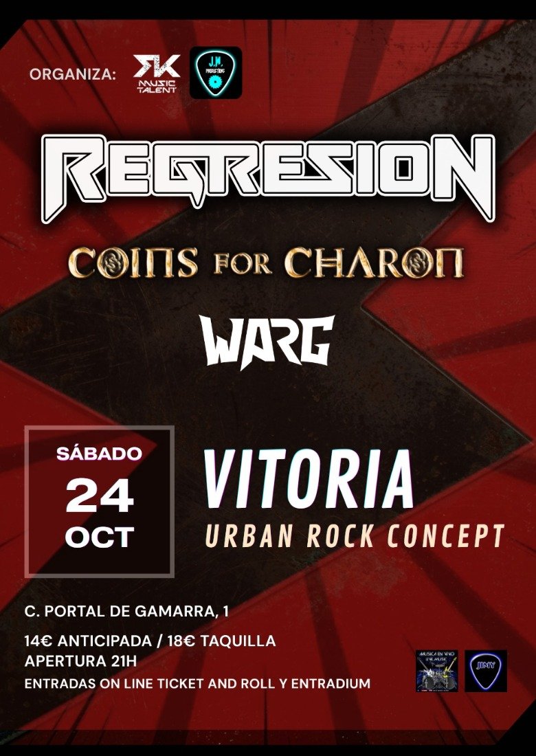REGRESION + COINS OF CHARON + WARG en Vitoria REGRESION + COINS OF CHARON + WARG en Vitoria